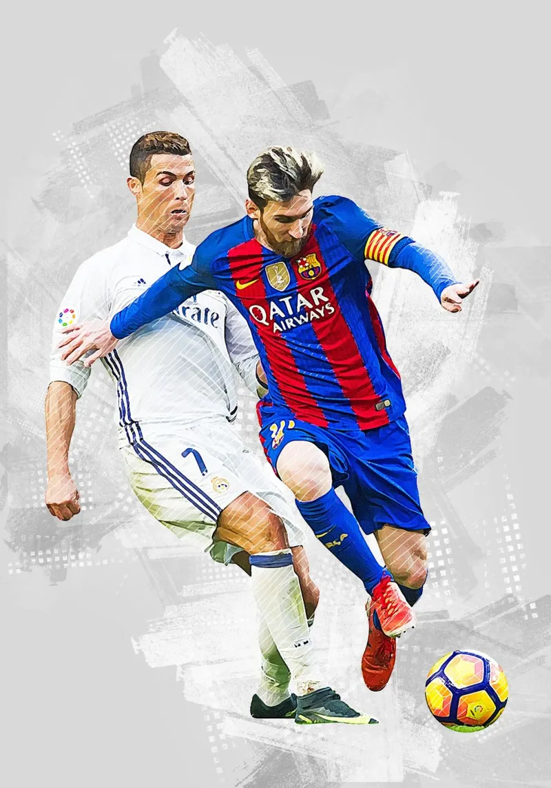Lionel Messi vs Cristiano Ronaldo canvas met Baklijst van tenten