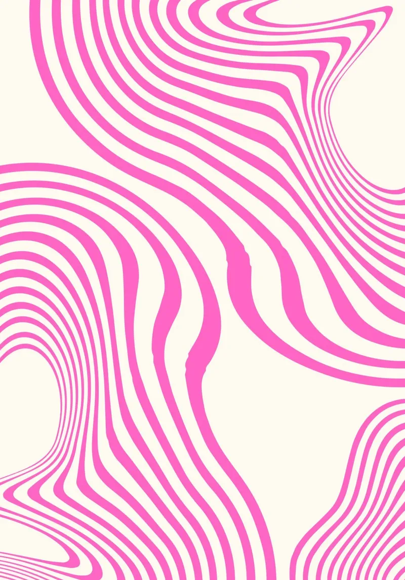 Pink Waves  |  Minimal Art  |  Organic Shapes pellicola backlit da PrintCessStudio