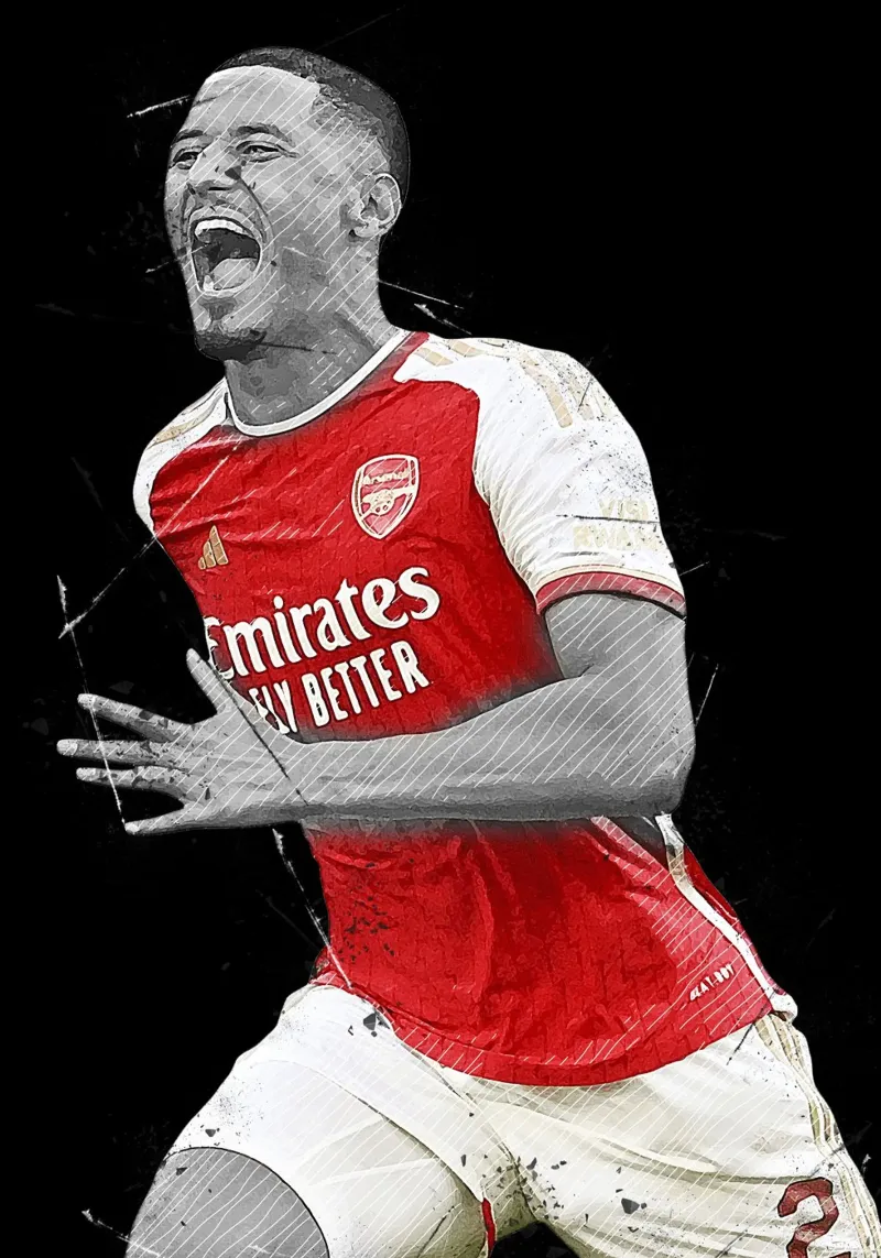 William Saliba Arsenal pellicola backlit da tenten