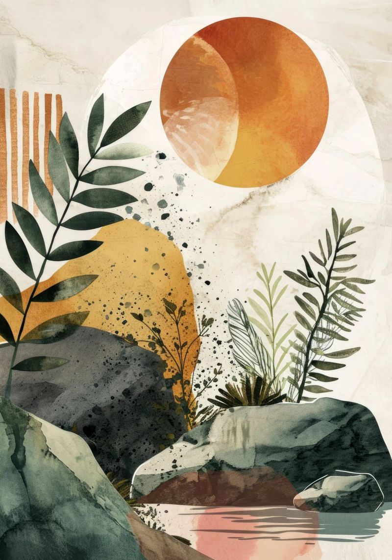 Art minimal de relaxation et de calme poster de Justyna Jaszke JBJart