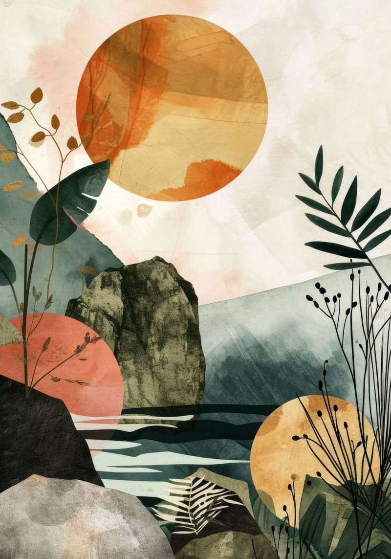 Art minimal de relaxation et de calme poster de Justyna Jaszke JBJart