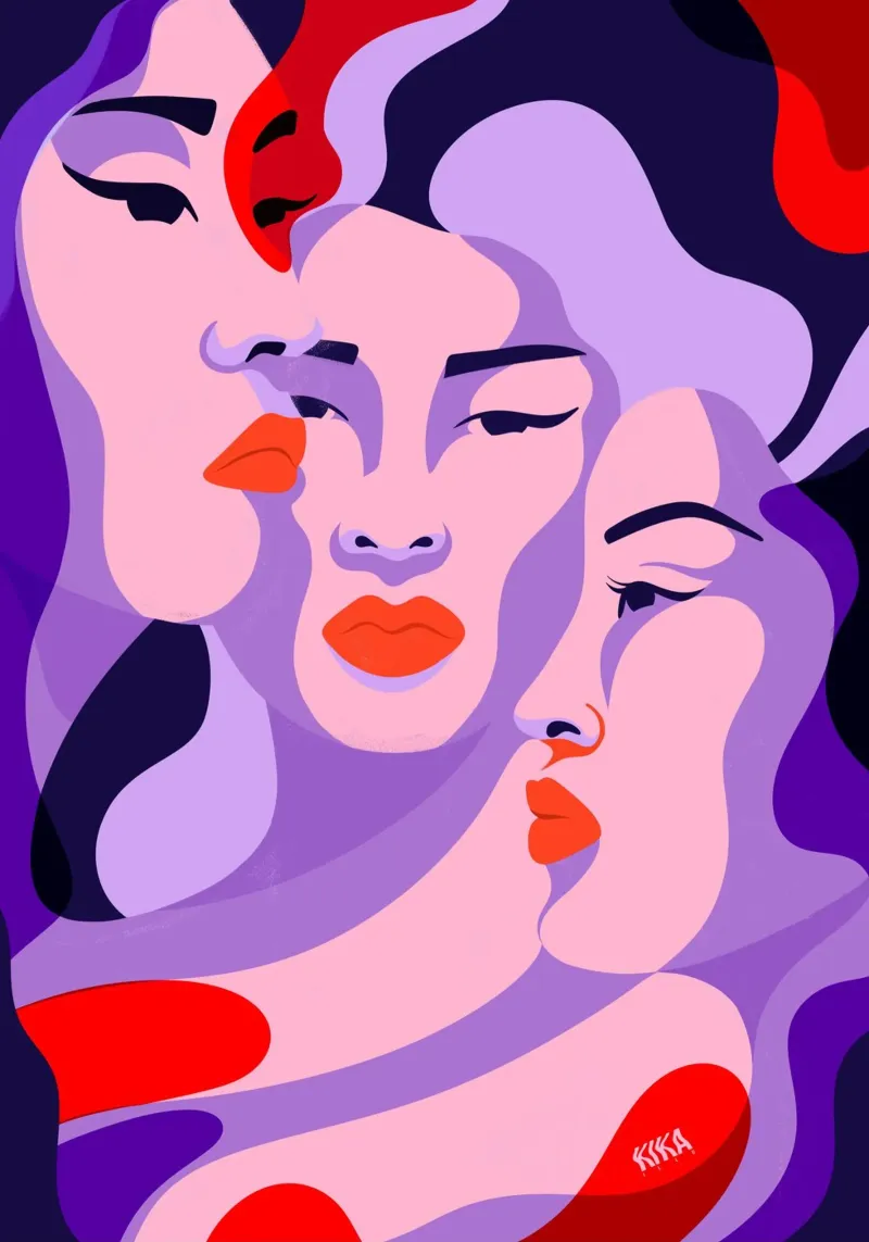 Sisters in Purple forex plate by Kika illu