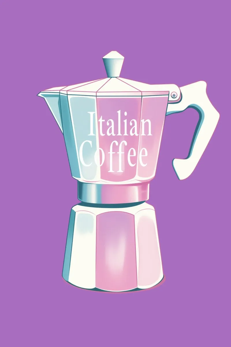 Caffè italiano in lila pellicola backlit da Carinaprint