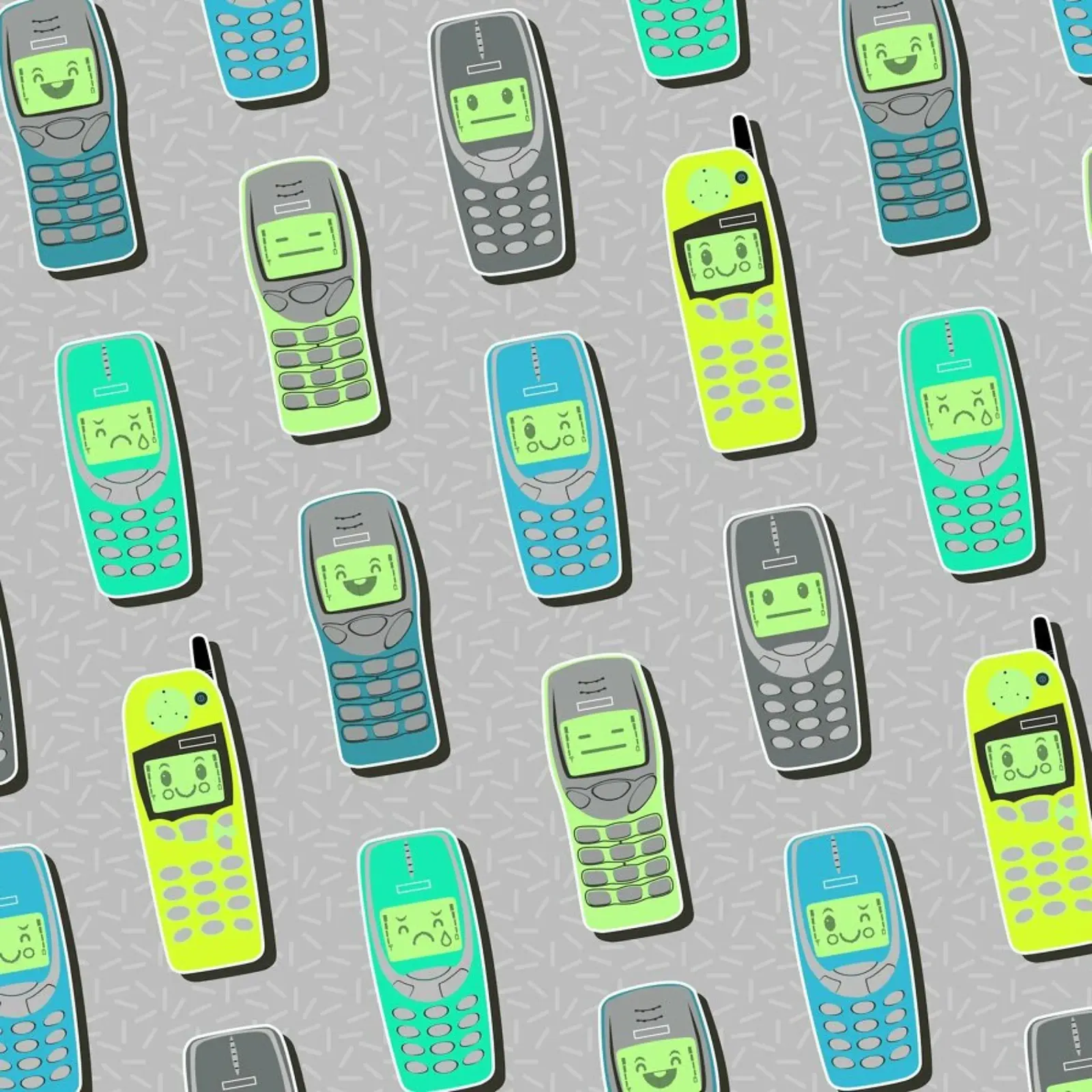 Vintage Cellphones canvas by Chobopop