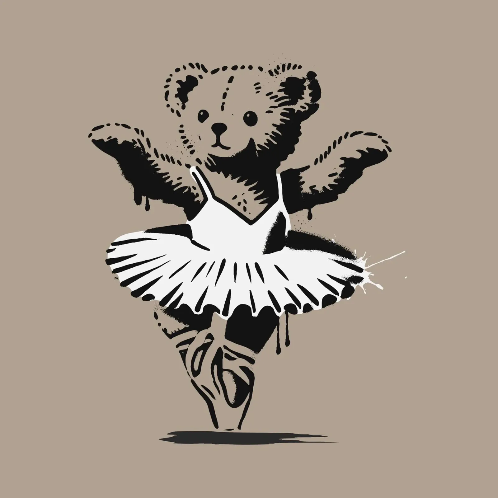 Orsacchiotto in tenuta da balletto - Momento di danza aggraziata poster con telaio in alluminio da namosh