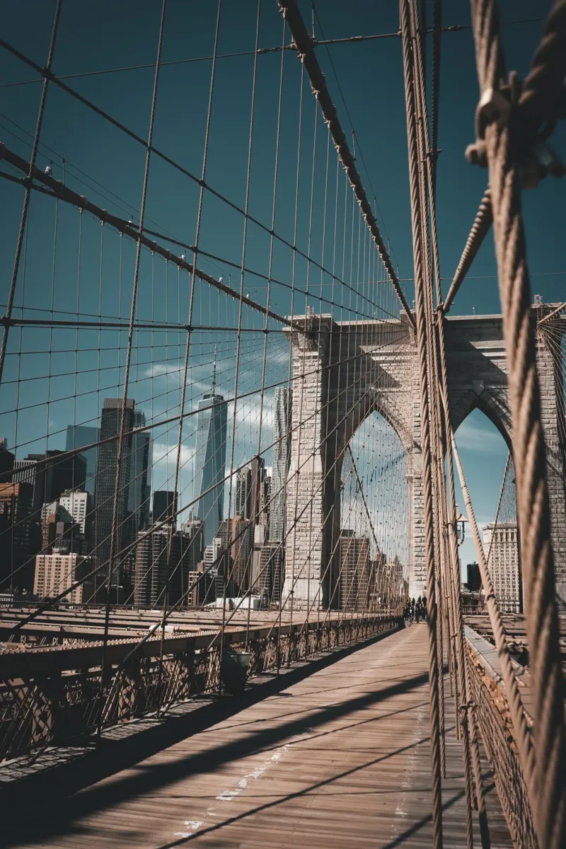 Silenzio mattutino sul ponte di Brooklyn tela da fokusfernweh