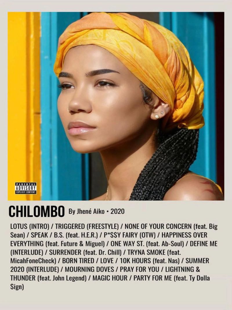 CHILOMBO By Jhené Aiko - 2020 pellicola backlit da SoundStudio