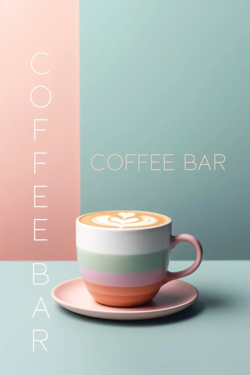 Pastelkleurige koffiebar mok canvas met Baklijst van Carinaprint