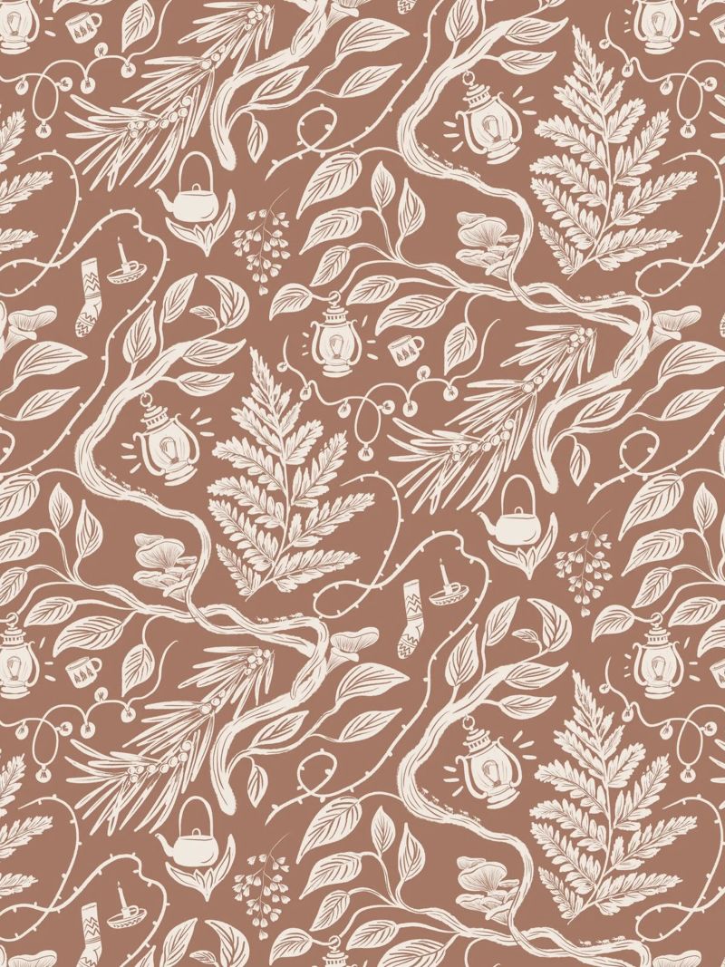 Cabincore Scene - Mocha Mousse Pantone Color pellicola backlit da anisillustration