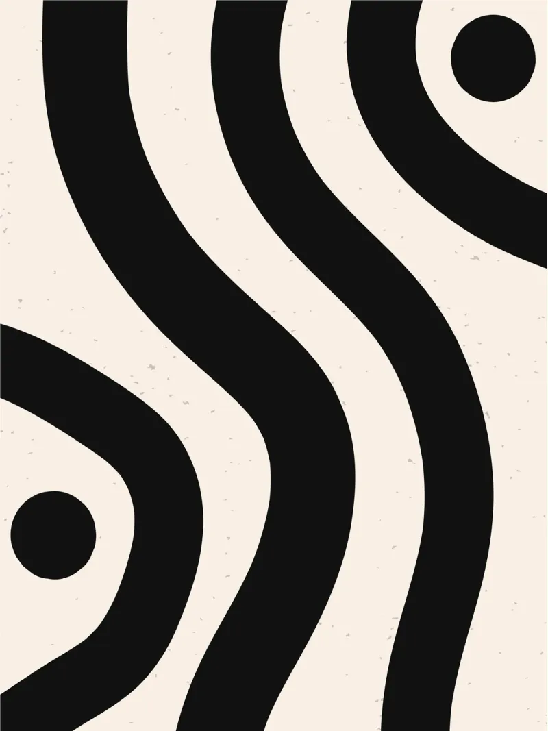 Boho Wave Art Design - Astratto e senza tempo carta hahnemühle da Whole©