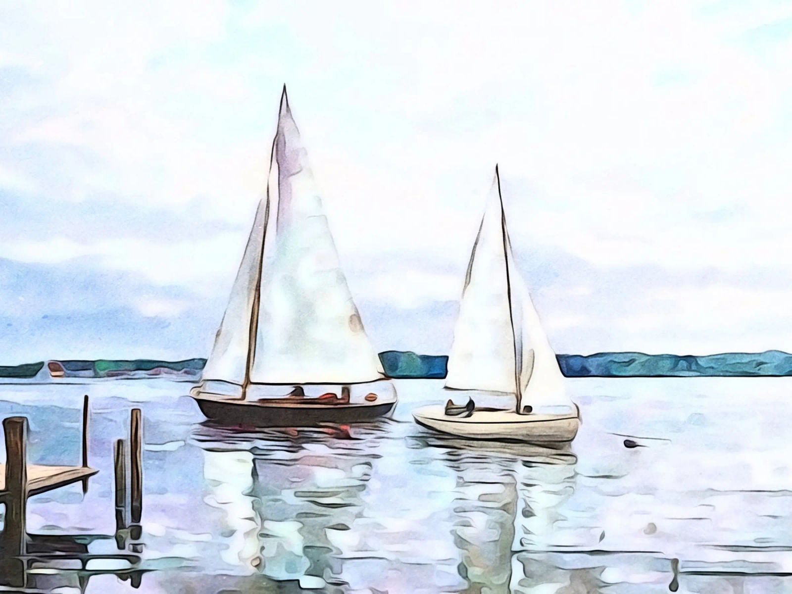 Segler auf dem Bodensee Leinwand von ZAMART