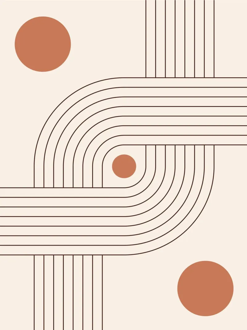 Retro Linienkunst – Boho & Minimalistisch Backlit Folie von Whole©