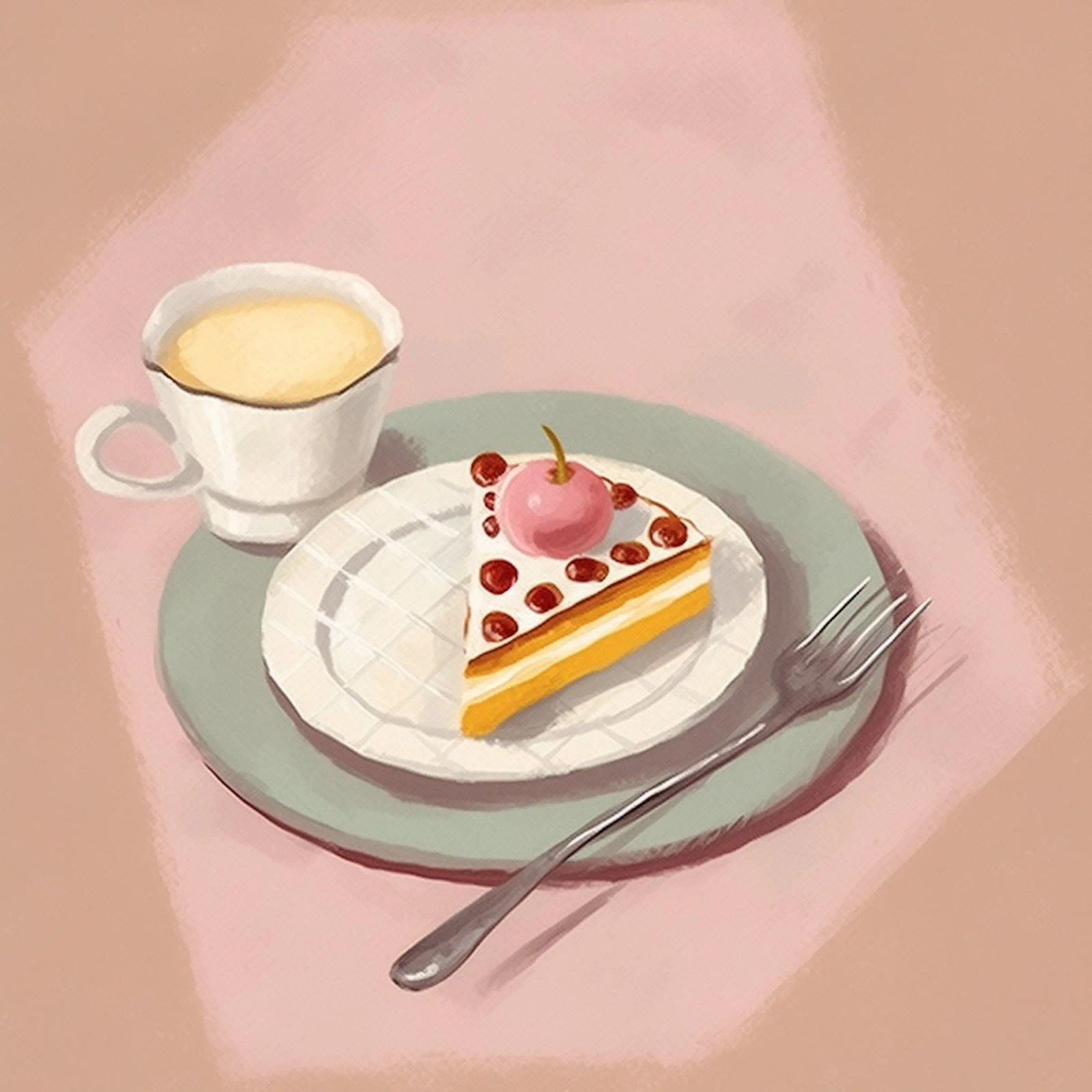 Enjoyment with coffee & cake poster by Carinaprint
