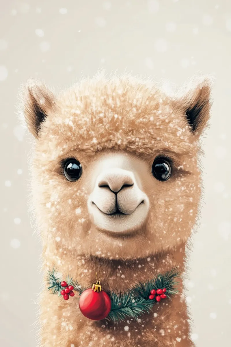 HeldIn #29: Alpaca feiert Weihnachten canvas by farbenhelden
