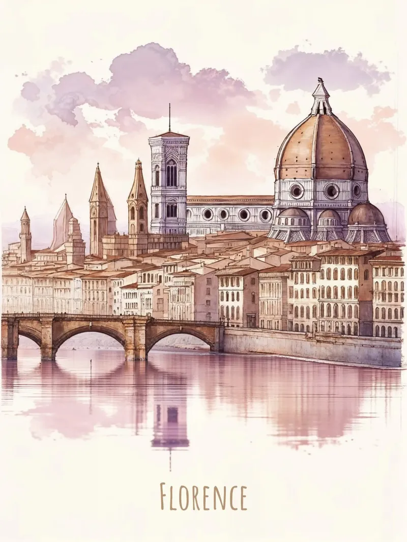 Firenze città punti di riferimento moderni e minimalisti pellicola backlit da WijdevenDesign