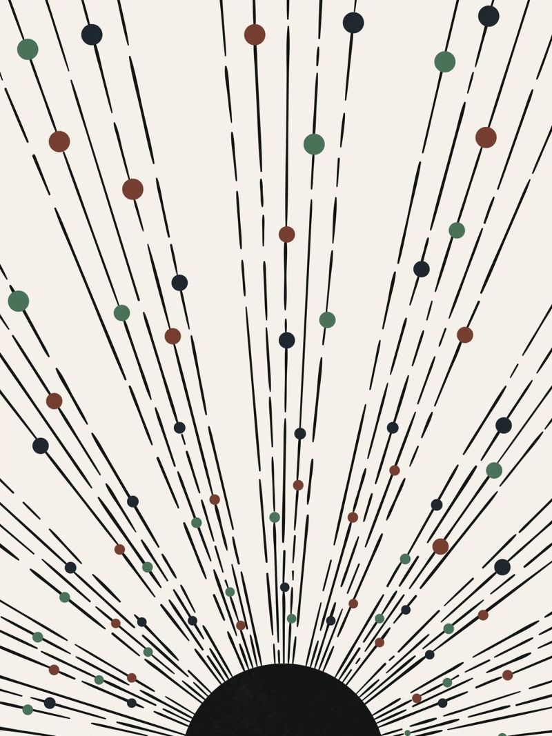 Zonnestralen Boho ontwerp - minimaal & dynamisch poster van Whole©