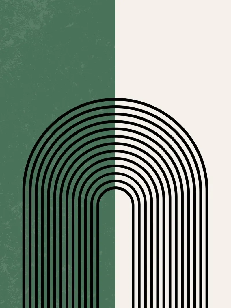 Linee semicircolari Boho - moderne e armoniose alluminio dibond da Whole©