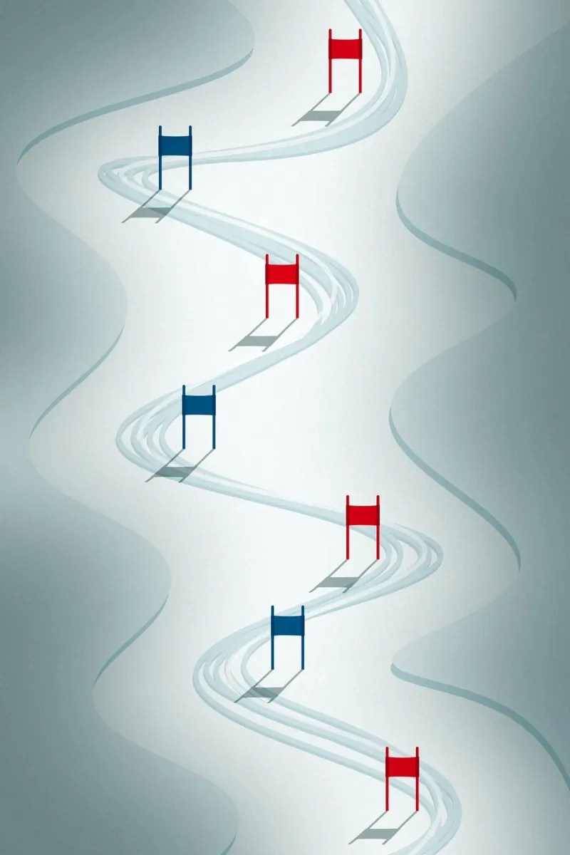 Ski Slalom poster with aluminum frame by athlete.art
