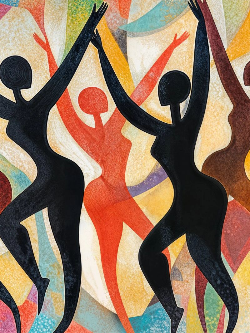 Abstract Nude Dancing Women poster by Autofocus
