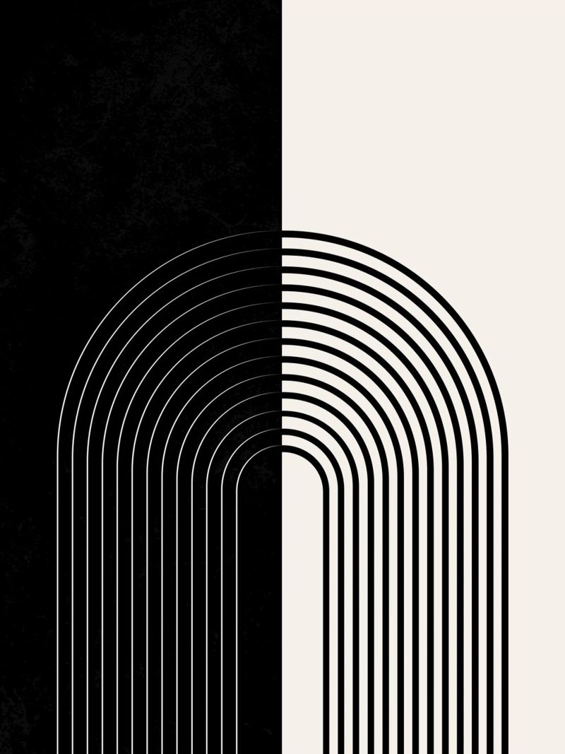Art linéaire minimaliste - noir & blanc poster de Whole©