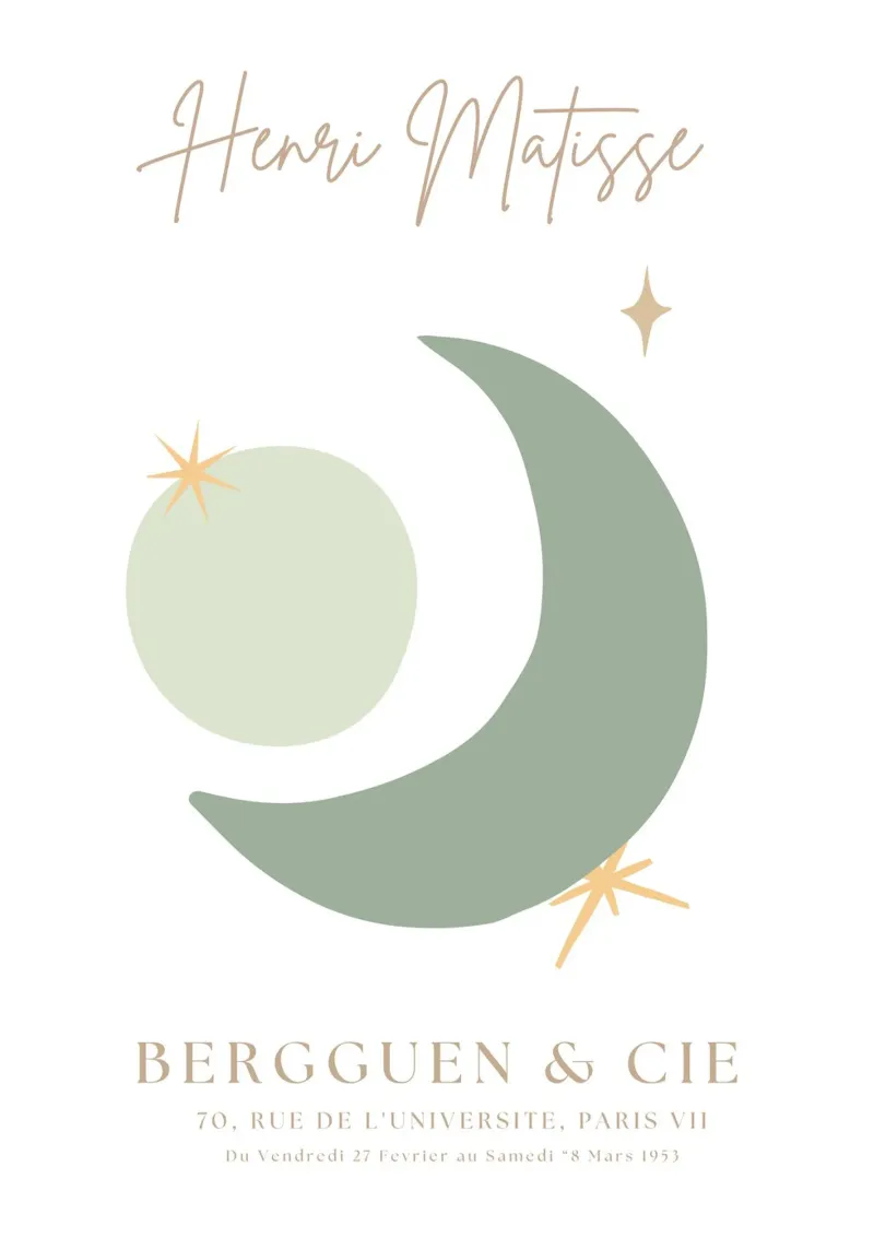 Sage Green Henri Matisse Abstract Print Hahnemühle von pdigitalprints