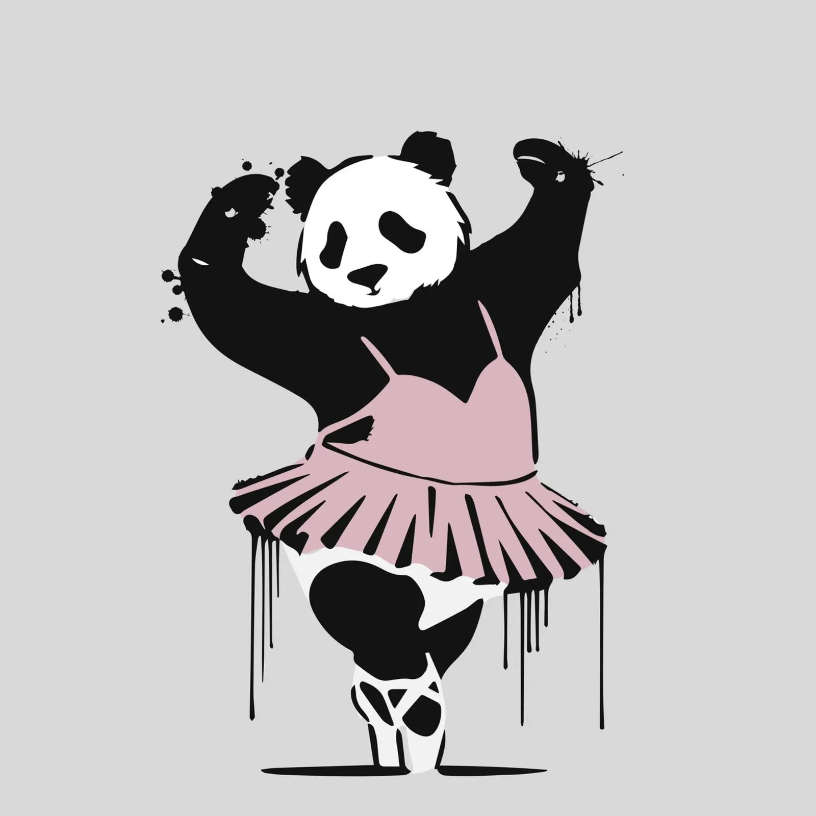 Dansende panda in balletstijl - Creatieve elegantie hahnemühle van namosh