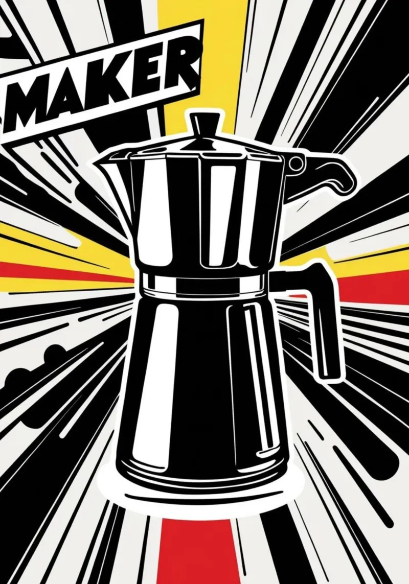 Caffè POP poster con telaio in legno da Rezh creations