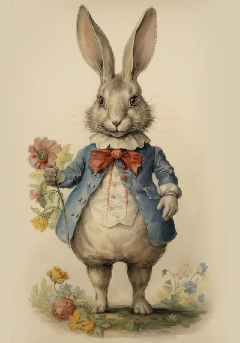 Vintage Bunny poster by Olga Wildrose