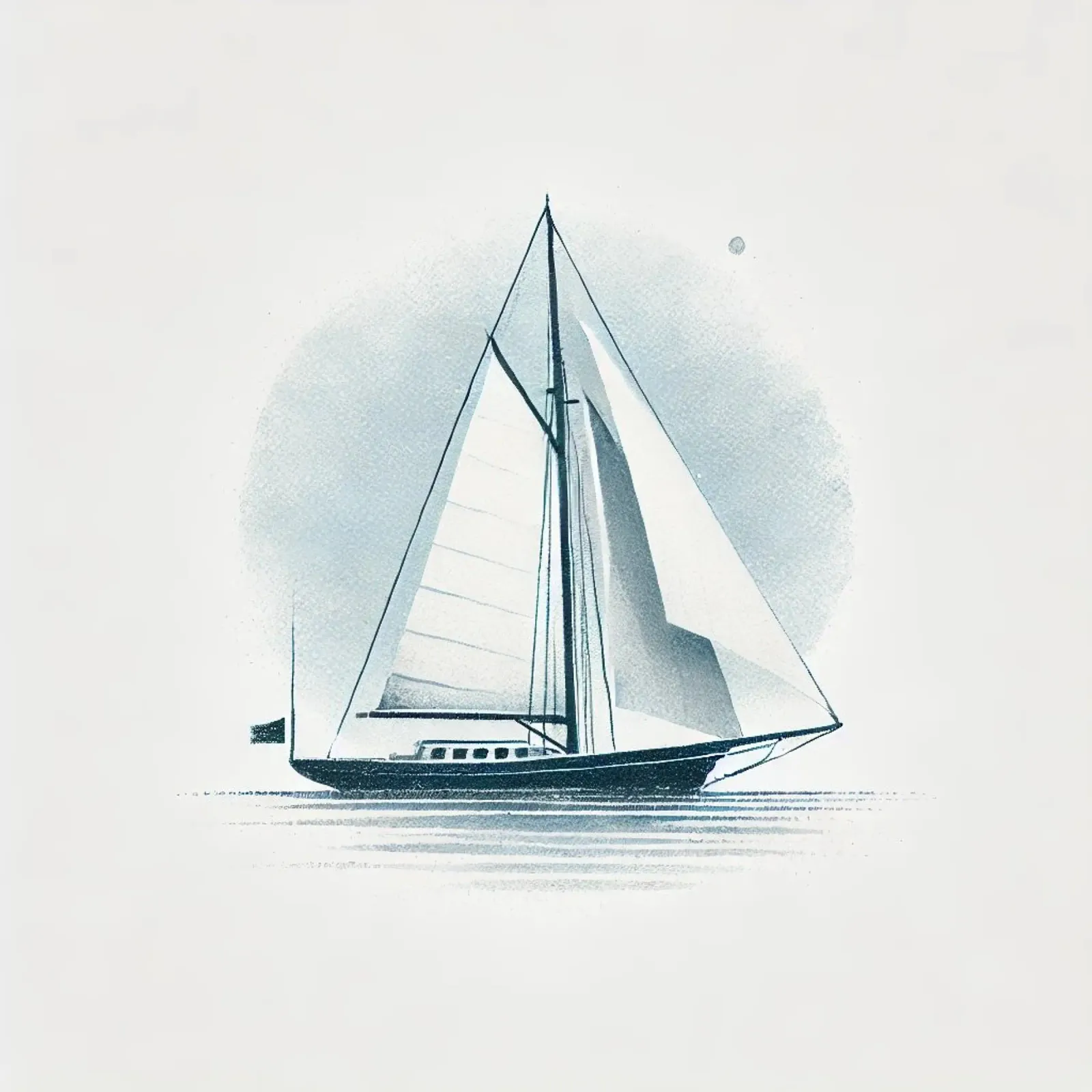 Aquarelle Minimaliste - Voilier Élégant Bleu carta hahnemühle da Épure design