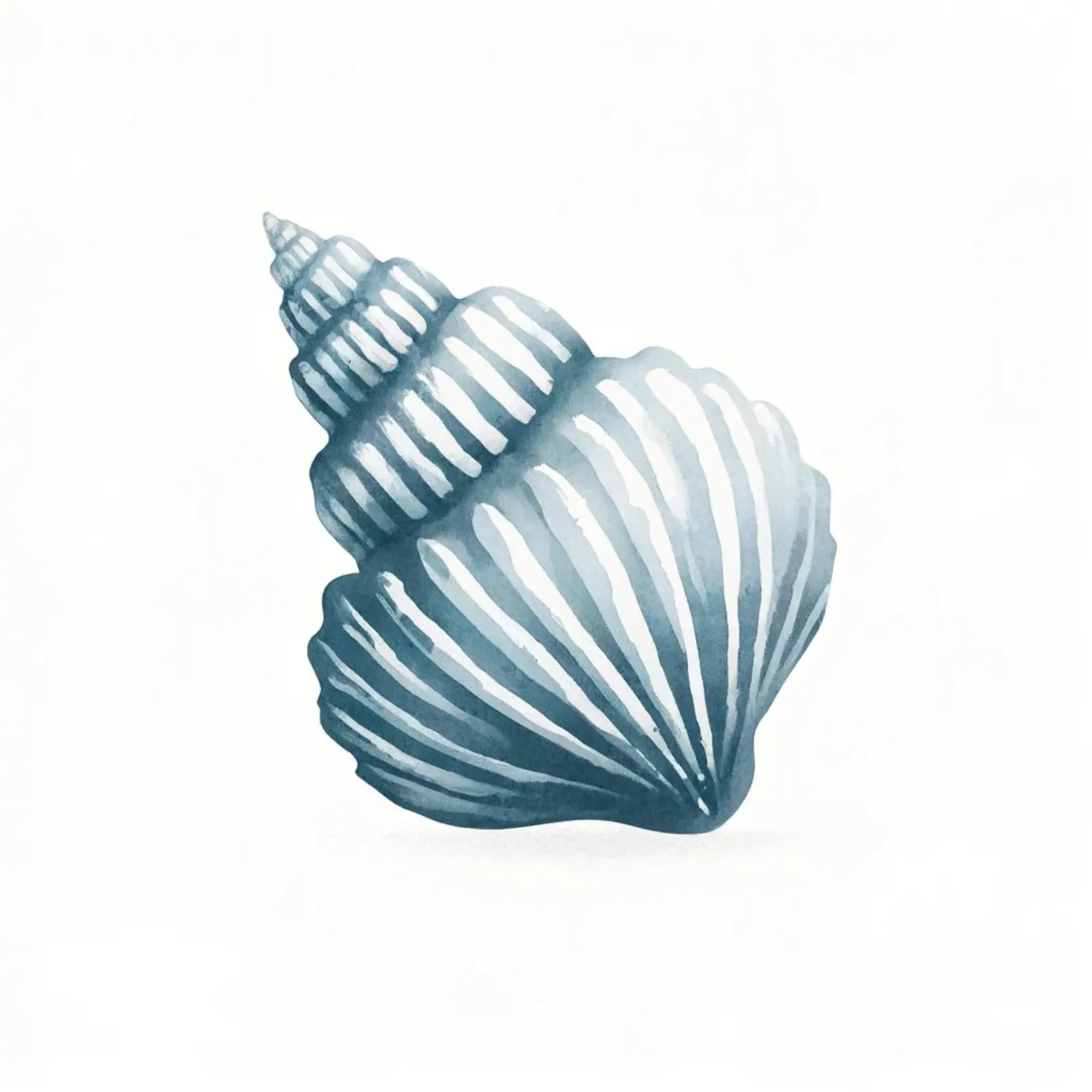 Aquarelle Minimaliste - Coquillage Marin Bleu hahnemühle by Épure design