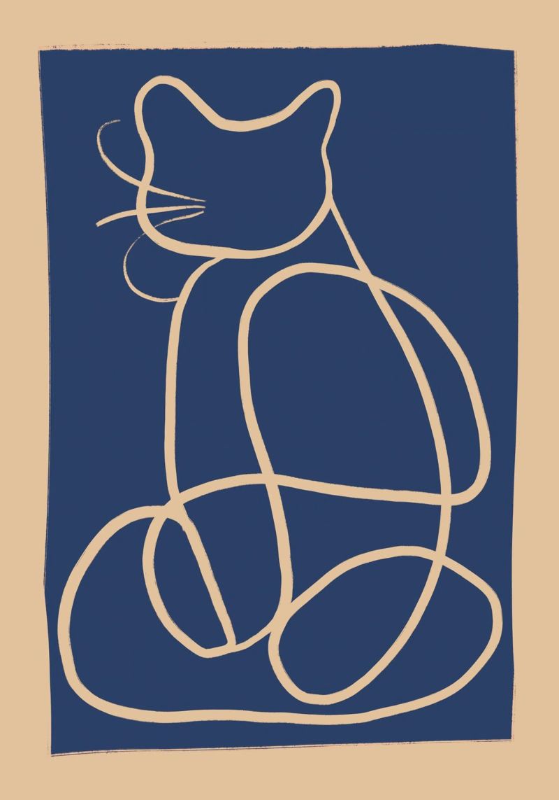 Abstract Line Art Cat 5 poster by ThingDesign