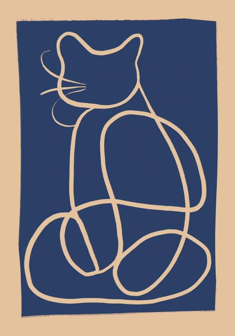 Arte lineare astratta Cat 5 poster da ThingDesign