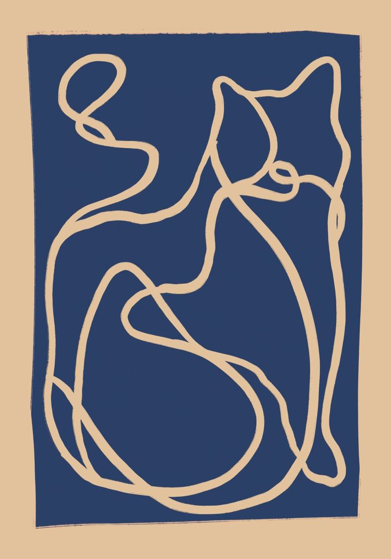 Abstract Line Art Cat 6 poster by ThingDesign