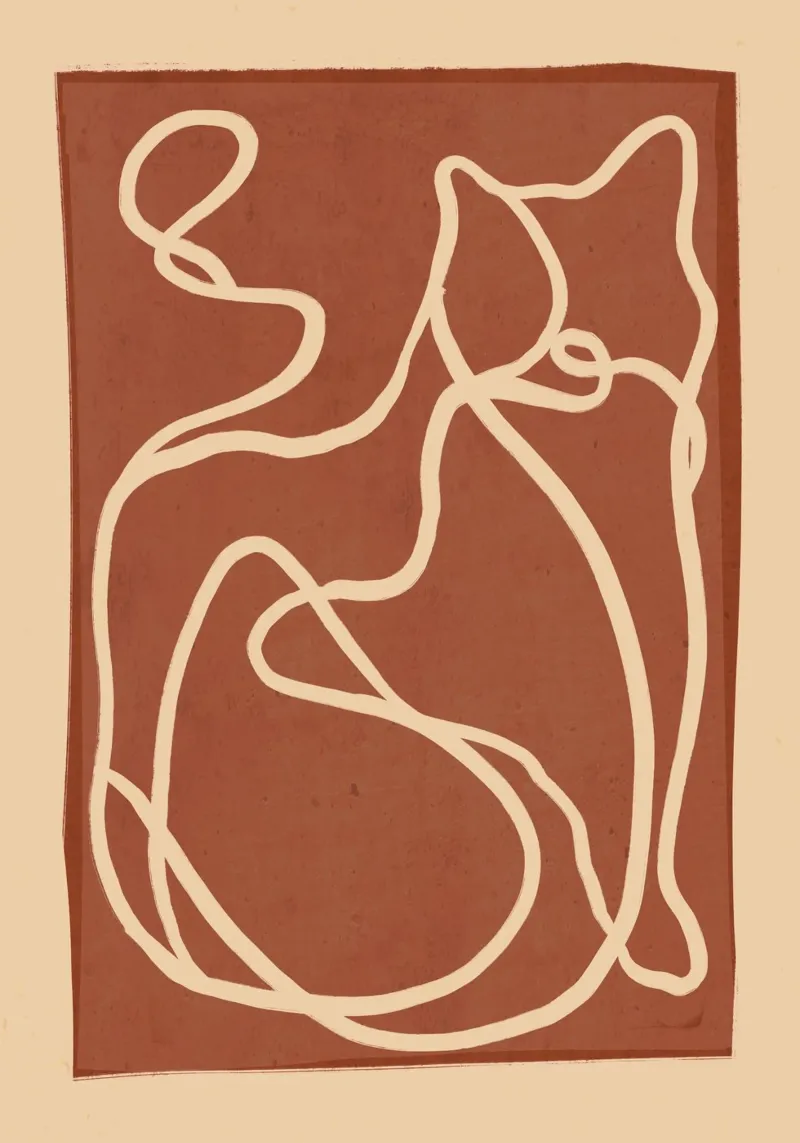 Abstract Line Art Cat 8 hahnemühle by ThingDesign