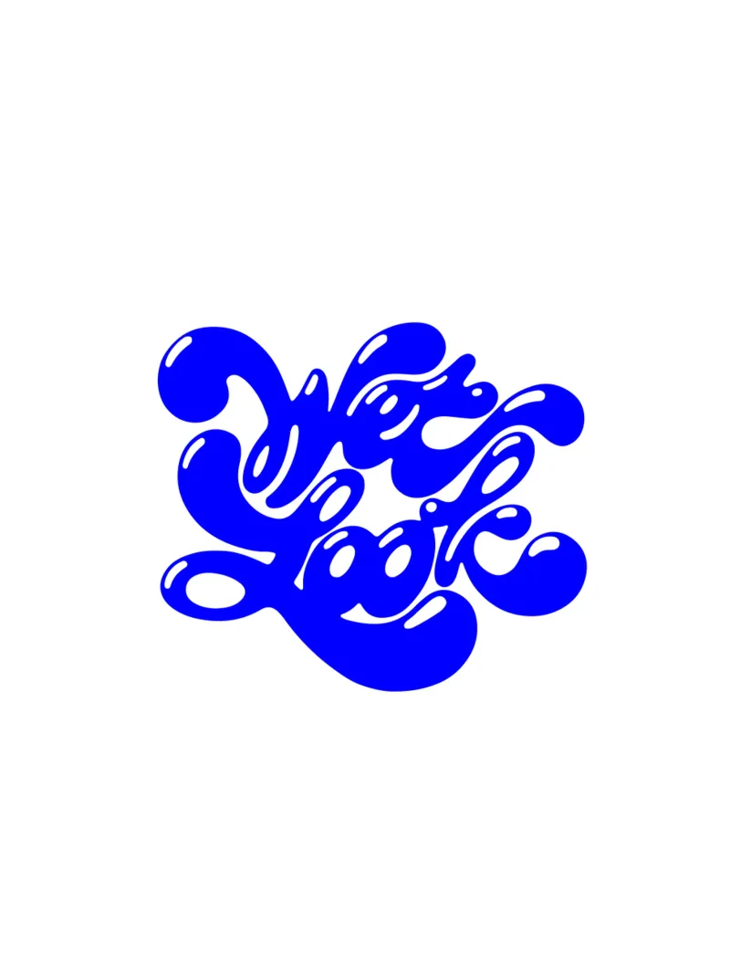wet look, statement typography canvas by The True Type