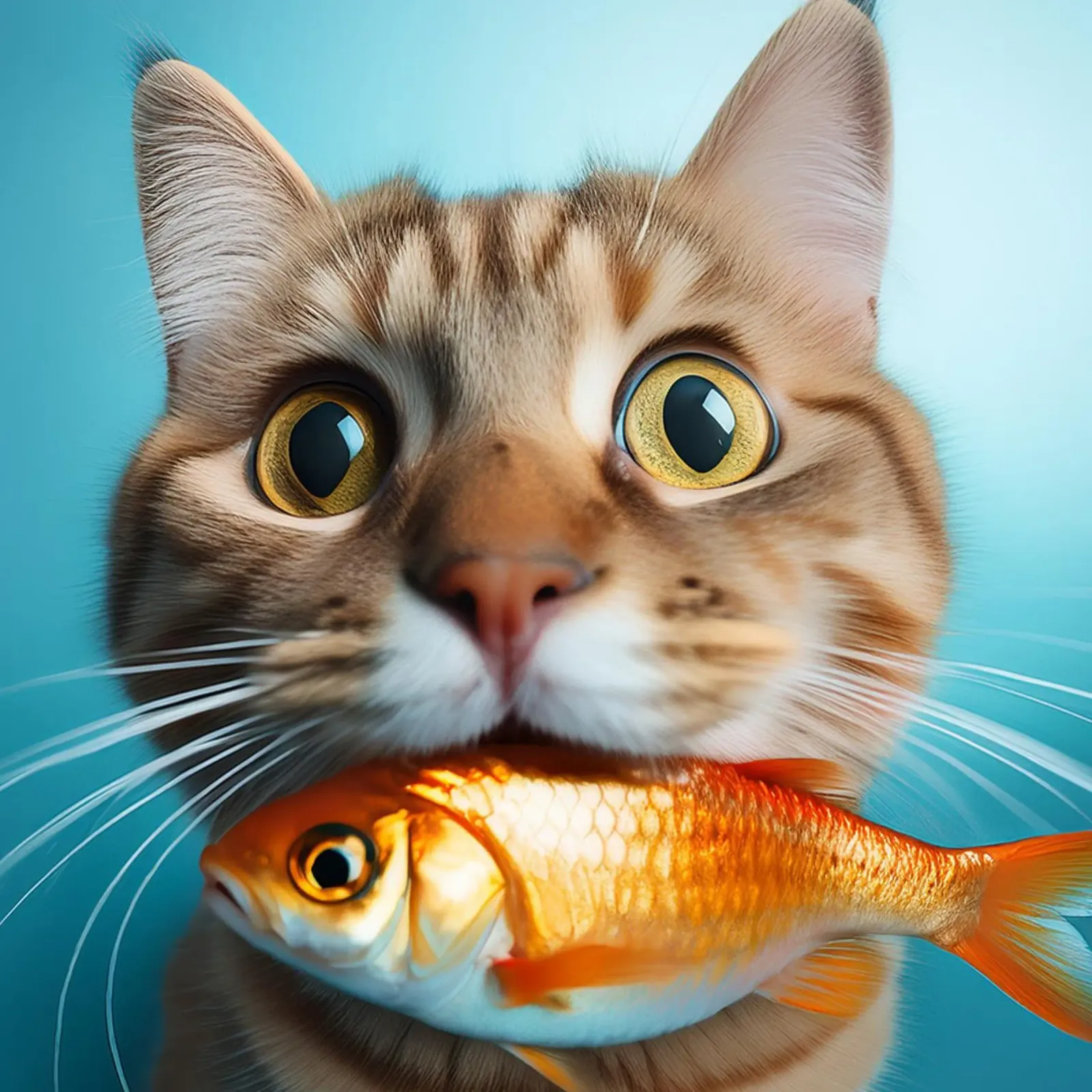 Funny Cat Holding a Goldfish | Playful and Quirky Portrait backlit film by FlexiDesignsByK