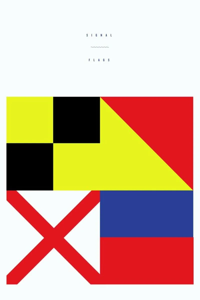 Signal Flags 2 poster con telaio in alluminio da Nick Barclay
