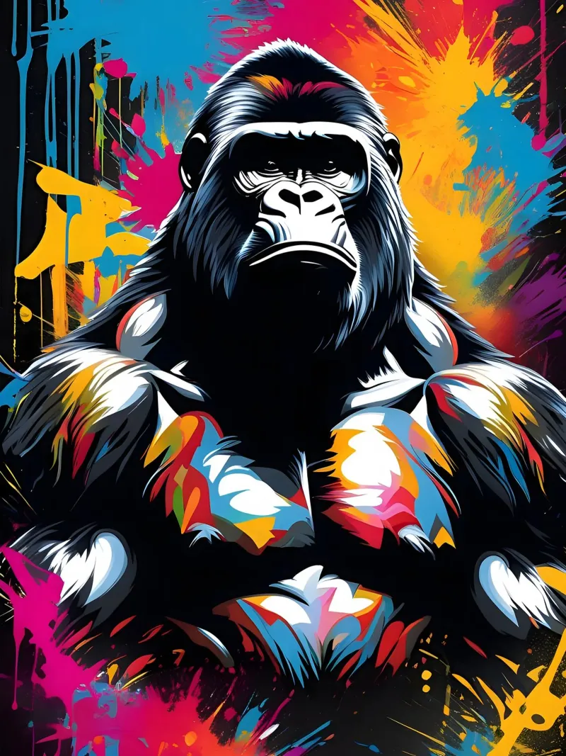 Gorilla art, graffiti pellicola backlit da MakArena