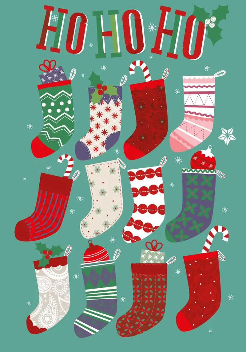 Christmas Stockings poster with plastic frame by Catherine Aguilar