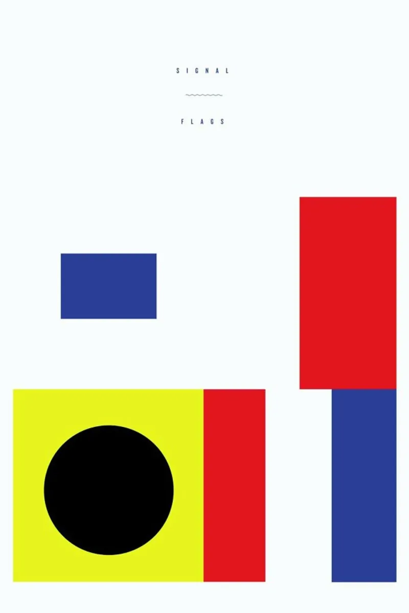 Signal Flags 4 poster con telaio in alluminio da Nick Barclay