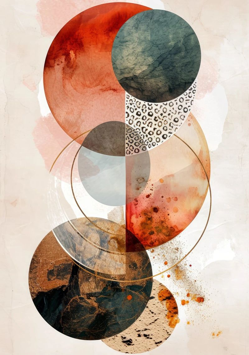Minimal calm relaxation art poster by Justyna Jaszke JBJart
