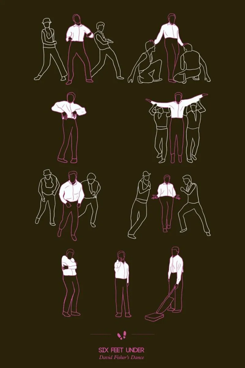Six Feet Under - David Fisher poster con telaio in legno da Niege Borges