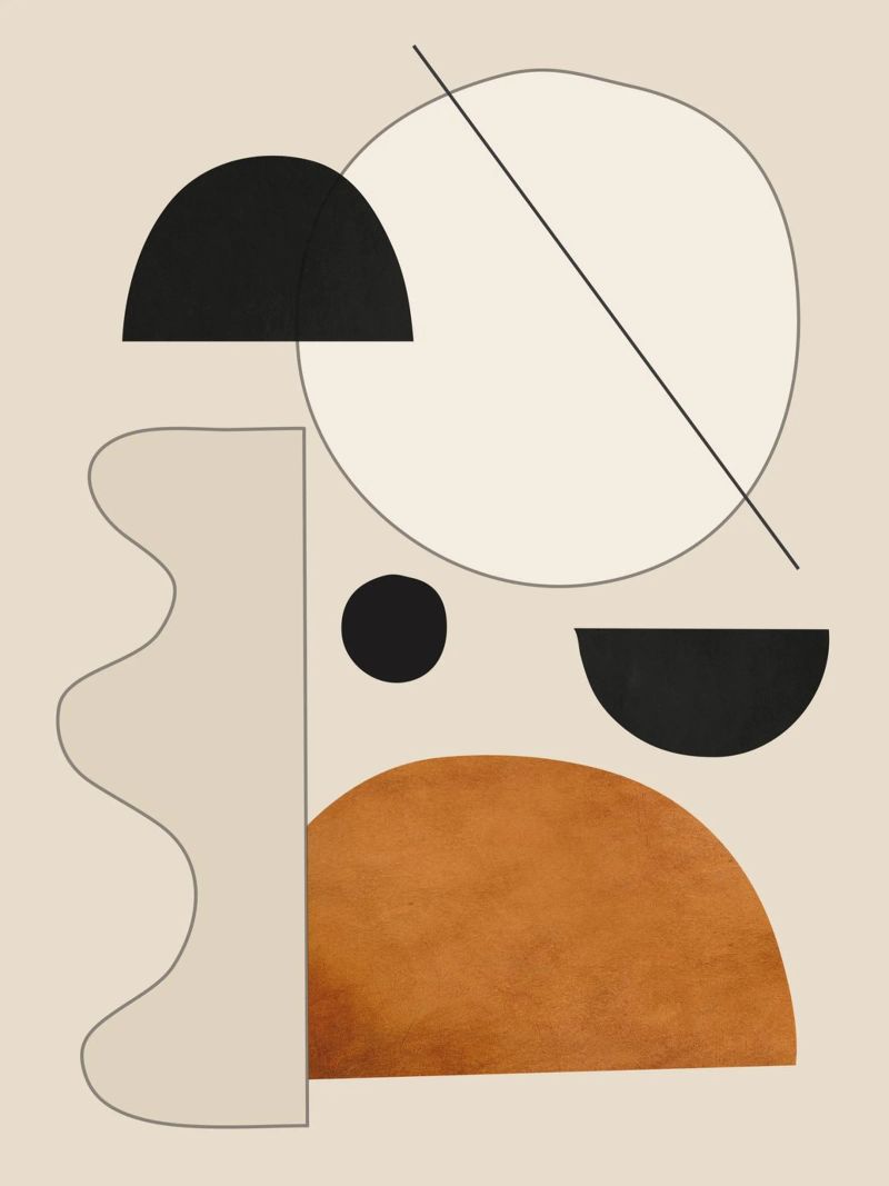 Abstrakte Minimalformen 134a2 Leinwand von ThingDesign