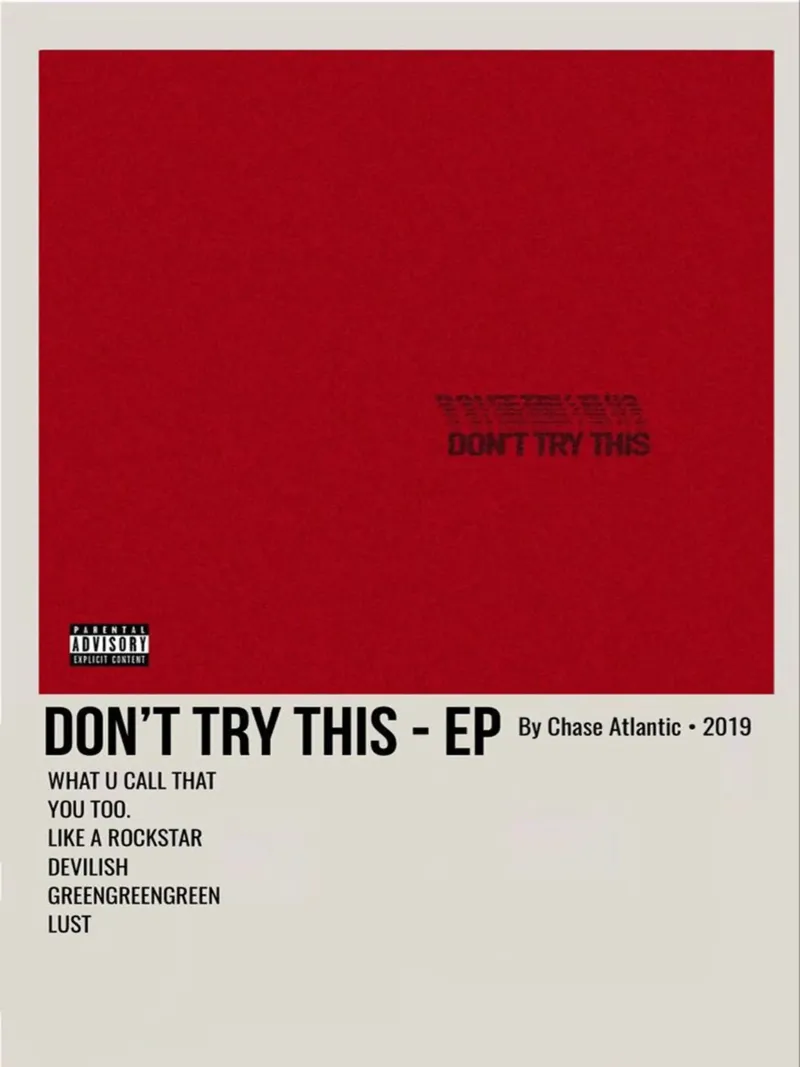DON'T TRY THIS - EP By Chase Atlantic - 2019 lámina retroiluminada de SoundStudio