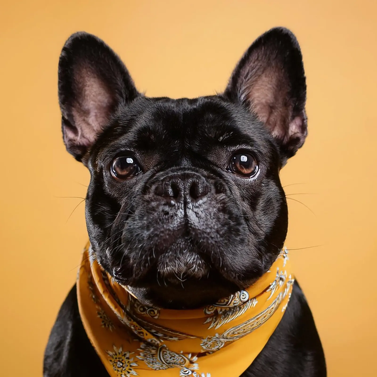 Chien d'arrêt à la mode dans un bandana jaune | Art canin moderne hahnemühle de FlexiDesignsByK