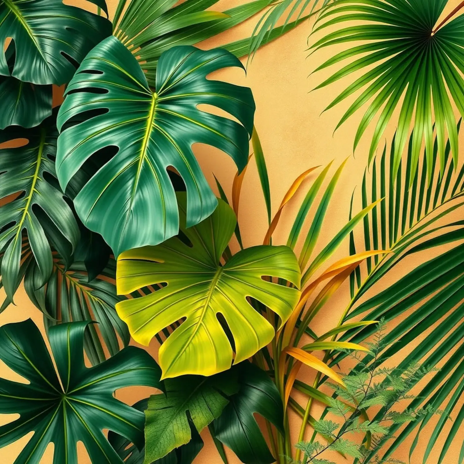 Verde tropicale lussureggiante tela da Organic Aesthetics