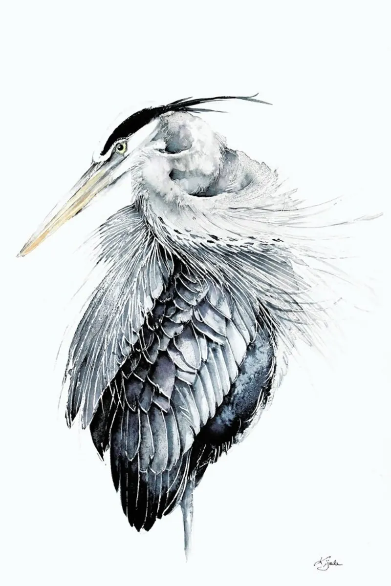 Blue heron carta hahnemühle da Karolina Kijak