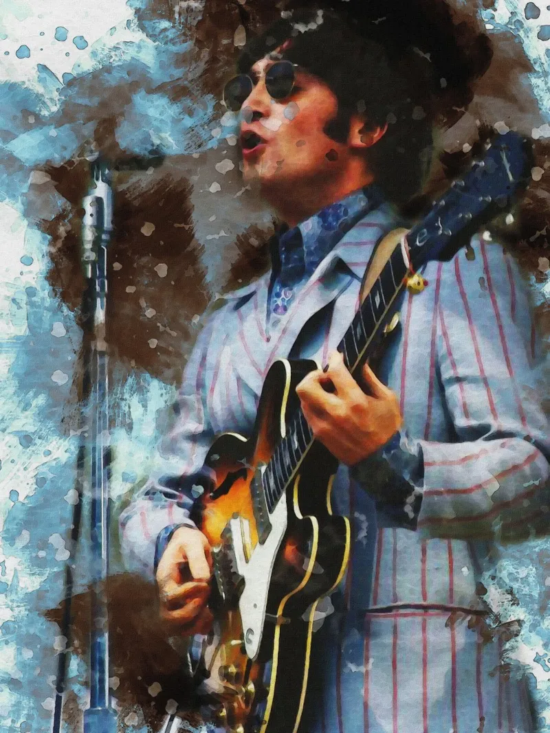 Smudge of Portrait John Lennon canvas by Gunawan Rb