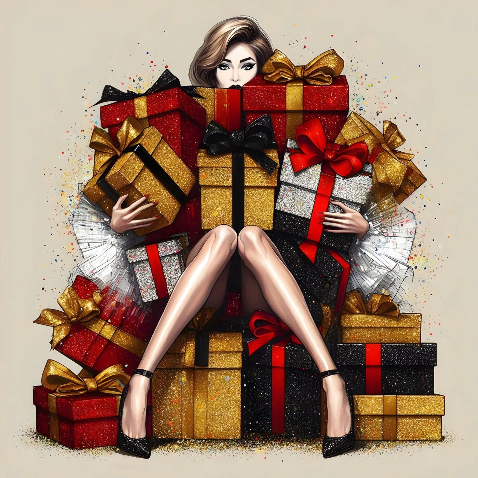 KERSTVIBES poster met aluminium frame van ARTOMATIC