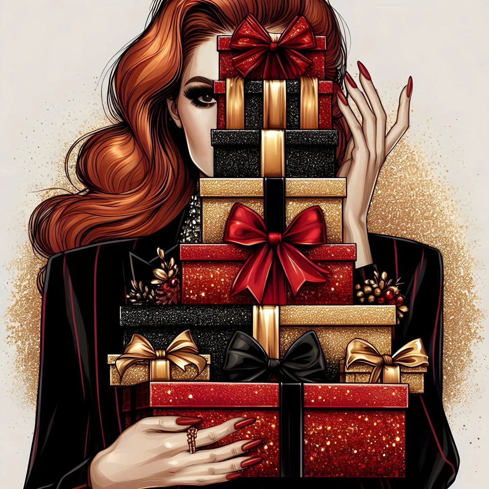 KERSTMODE-ILLUSTRATIE poster van ARTOMATIC